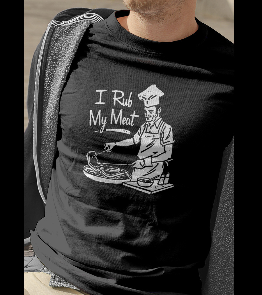 M00nshot I Rub My Meat Chef Grilling Cooking Apron BBQ T-Shirt