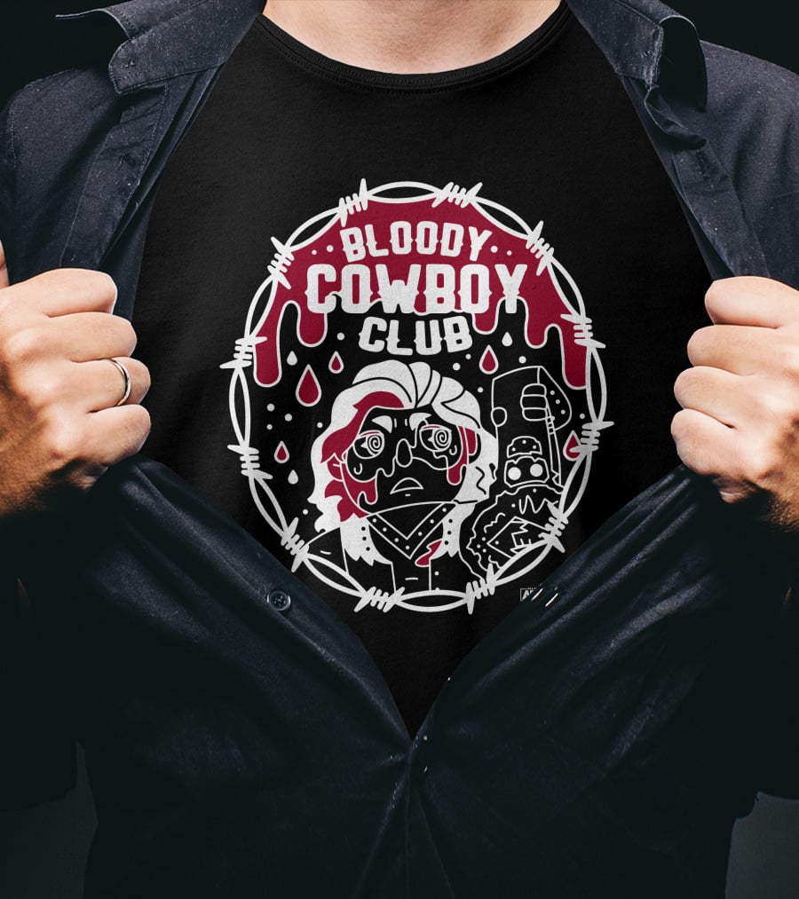 All Elite Wrestling Hangman Adam Page Bloody Cowboy Club AEW Merchandise T-Shirt