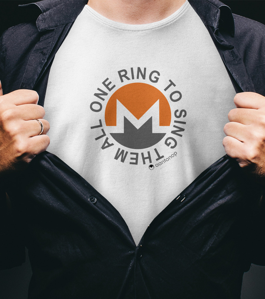 Aantonop Monero Logo One Ring To Sing Them All T-Shirt