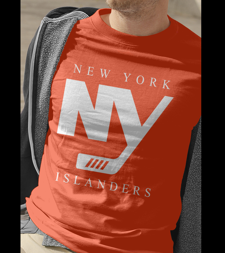 New York Islanders NY Hockey Text Stamp T-Shirt