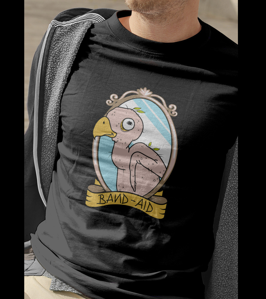 Leigh Mcnasty Merch Band-Aid Quirky Bird Frame T-Shirt