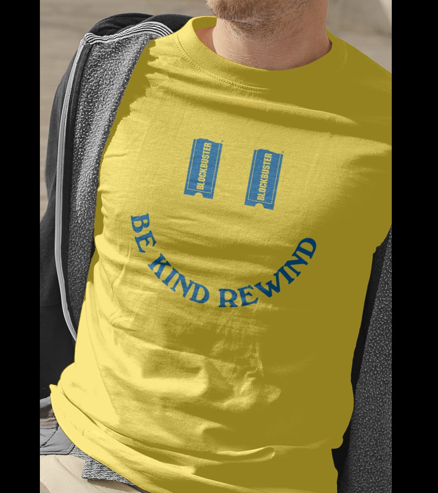 Blockbuster Be Kind Rewind Smiley Face Concept T-Shirt