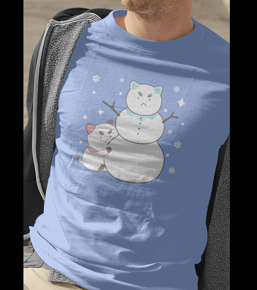 Bee And Puppycat Cute Snowman Scene T-Shirt