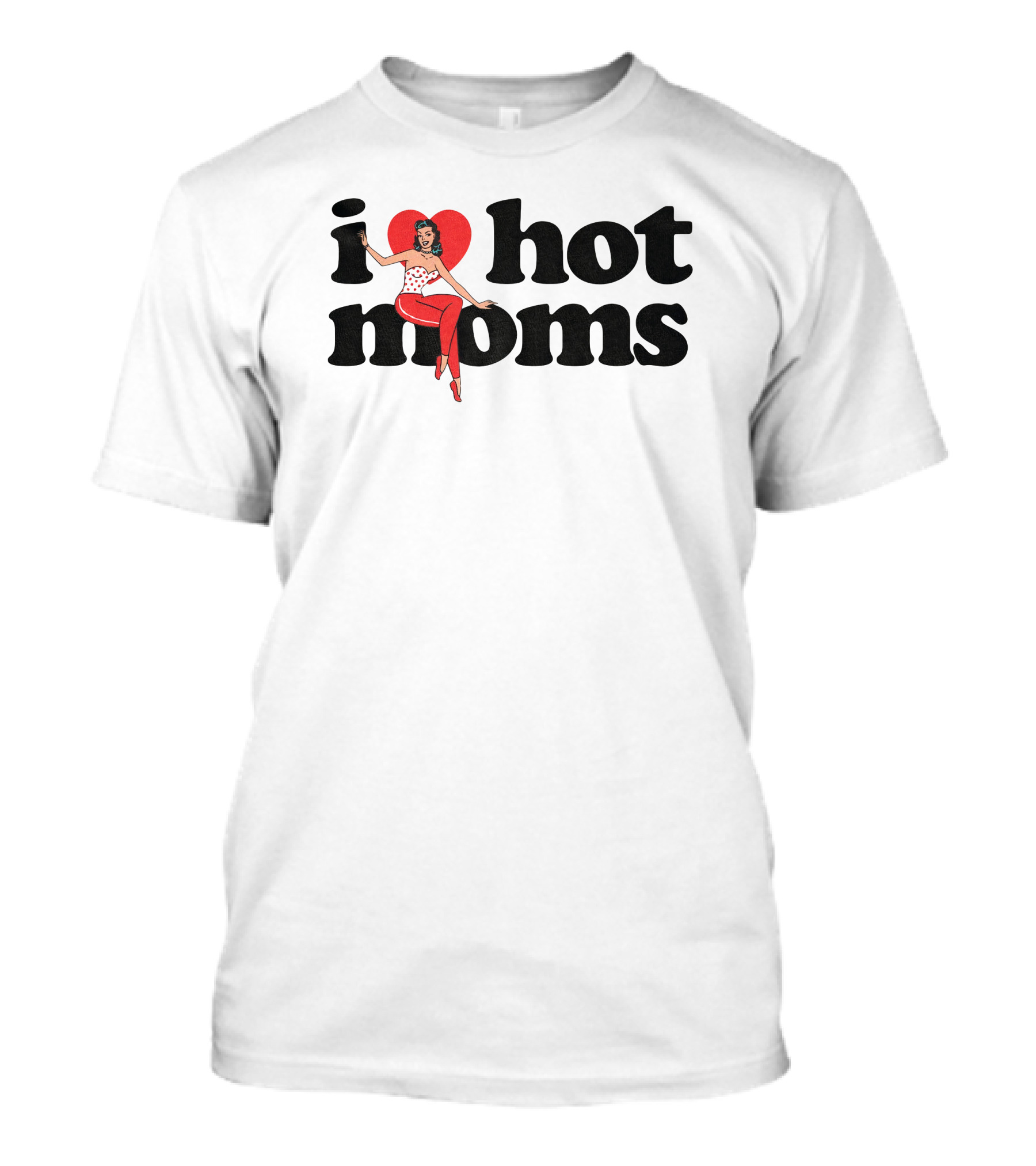 Danny Duncan I Heart Hot Moms Retro Style White T-Shirt