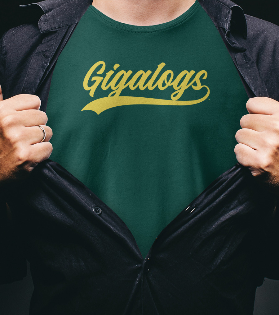 Gigalogs Classic Script Yellow T-Shirt