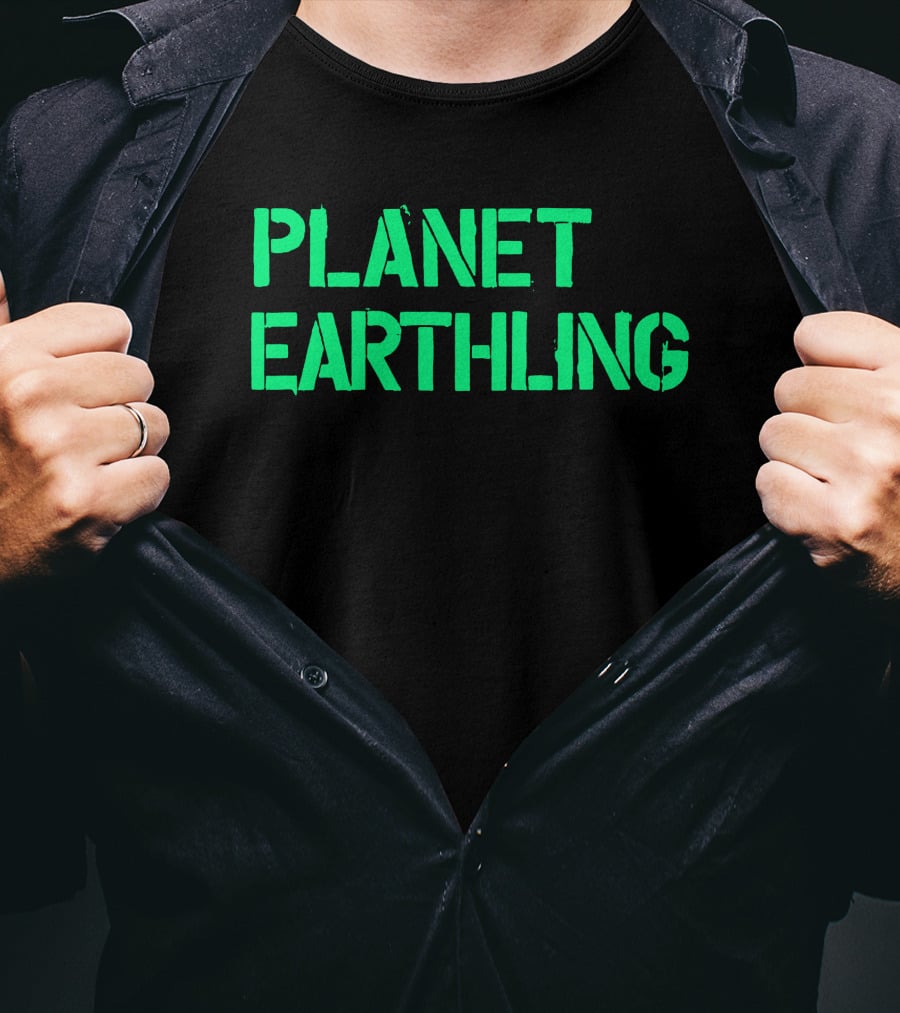 Punkmasters Planet Earthling Bold Green Text T-Shirt
