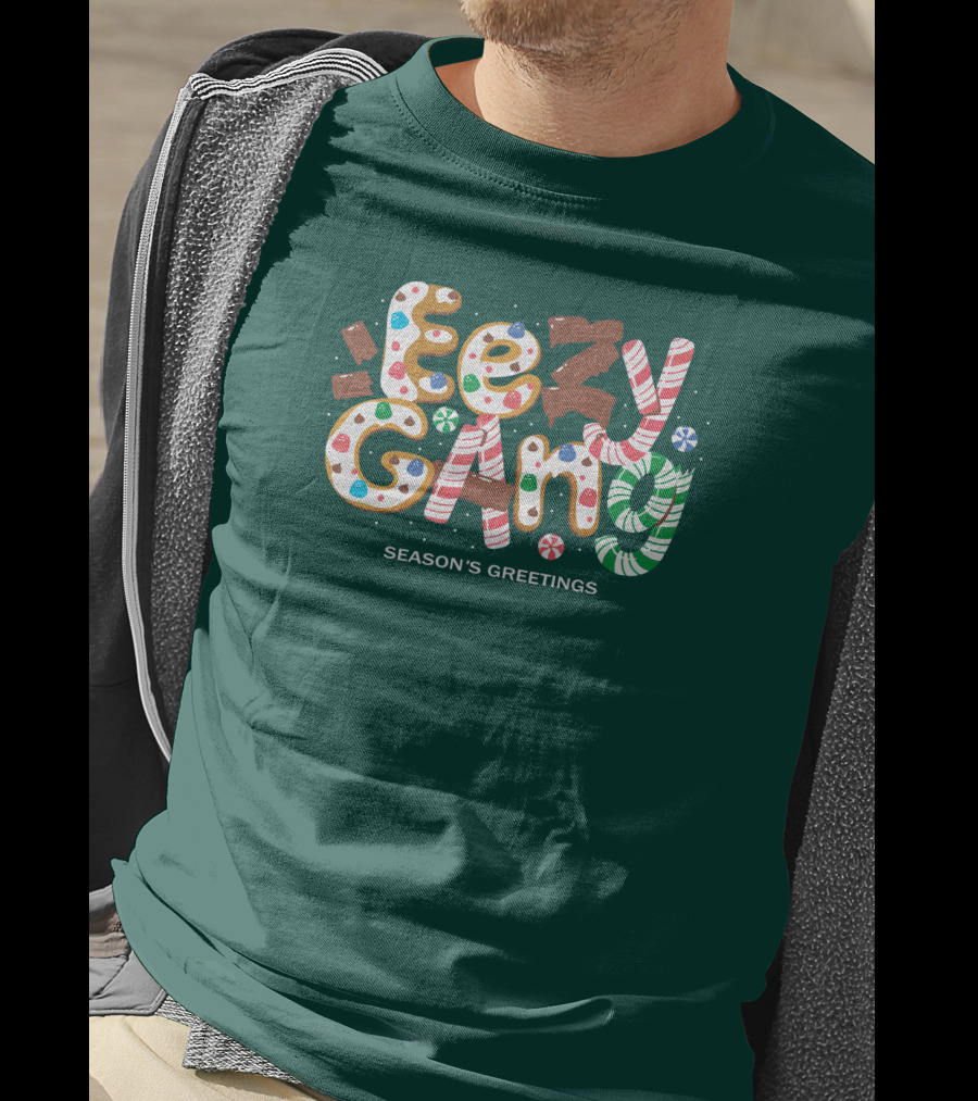 Yeezy Gang Festive Holiday Cookie Lettering T-Shirt