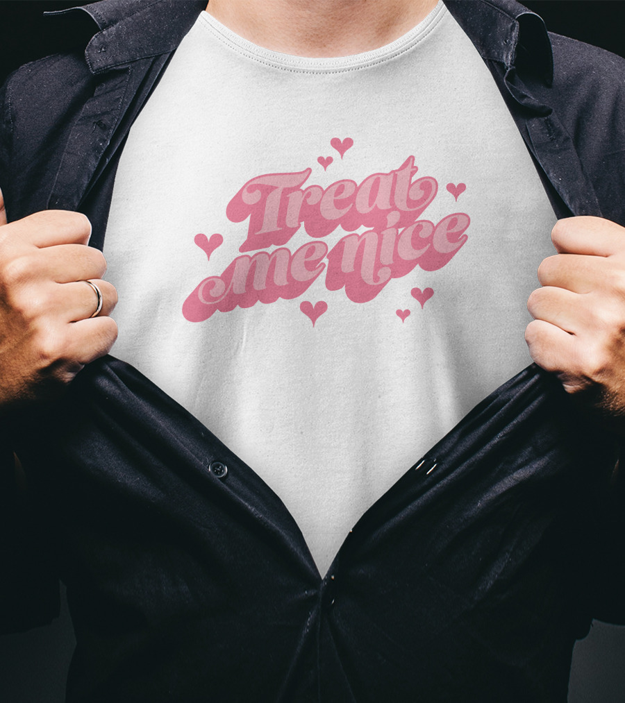 Anne Marie Treat Me Nice Pink Hearts T-Shirt