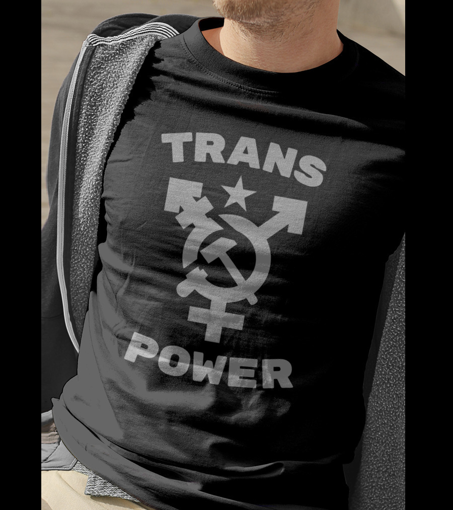 Trans Power Hammer And Sickle Star T-Shirt