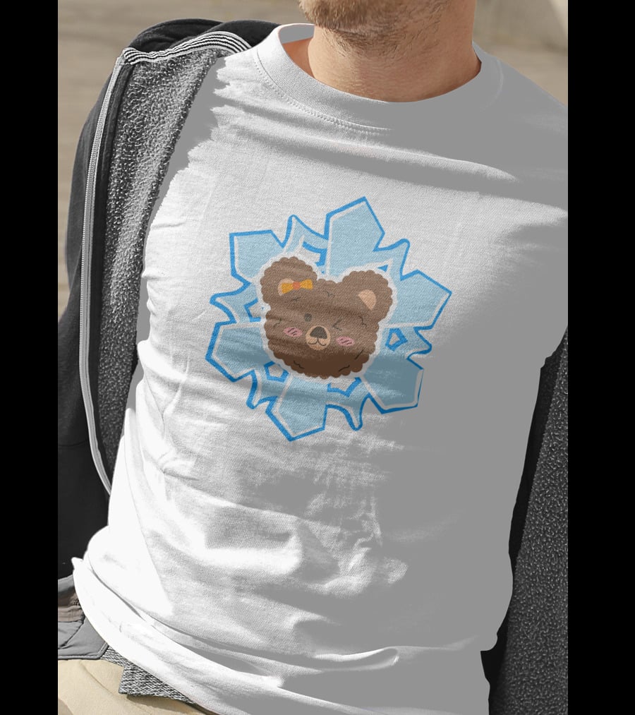 Christmas Bears Snowflake Adorable Bear Head T-Shirt