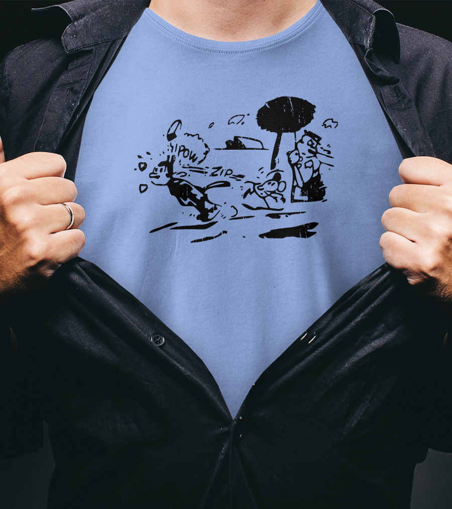 Krazy Kat Jules Pow Zip Comic Scene T-Shirt