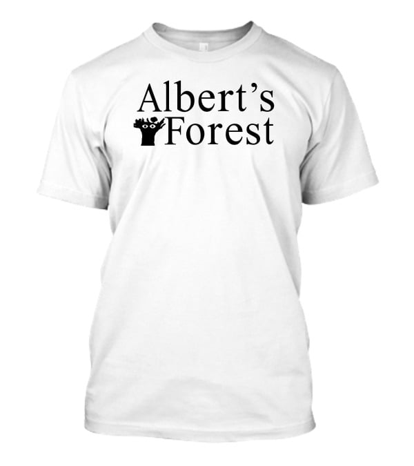 Albert's Forest Tree Silhouette With Owl And Leaves T-Shirt