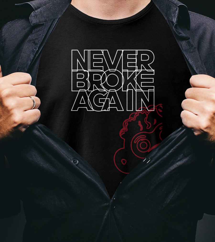 Never Broke Again Overlap Cartoon T-Shirt