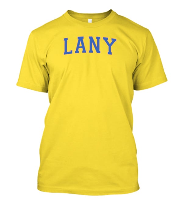 Lany Blue Lettering On Yellow Varsity Crewneck T-Shirt