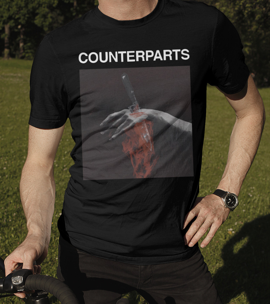 COUNTERPARTS Hand With Knife And Red Paint T-Shirt