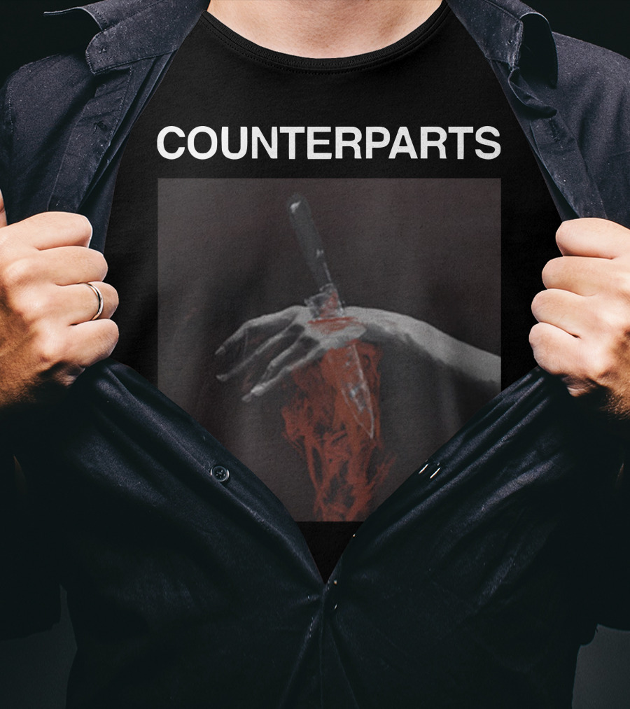 COUNTERPARTS Hand With Knife And Red Paint T-Shirt