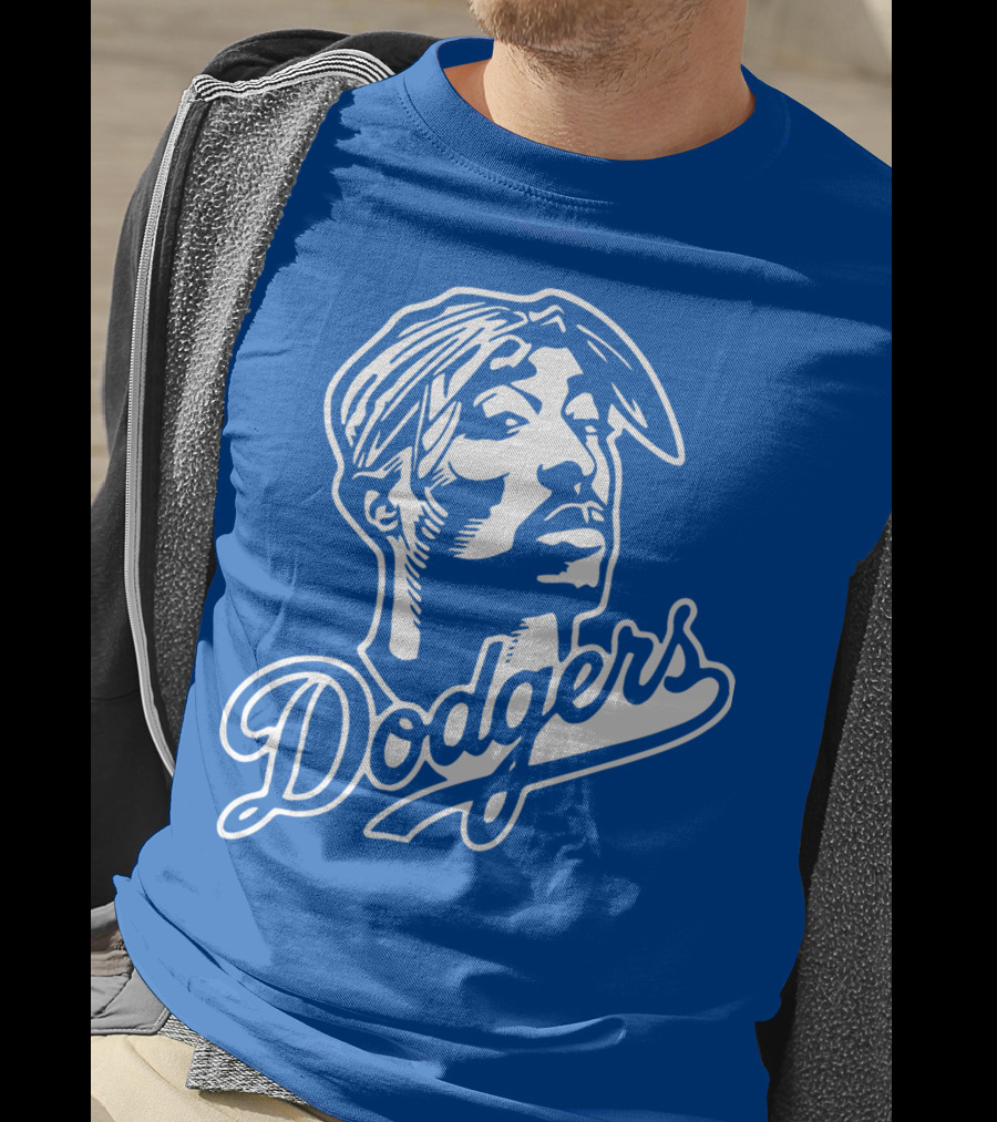 Tupac Dodgers Urban Streetwear Icon Collaboration T-Shirt