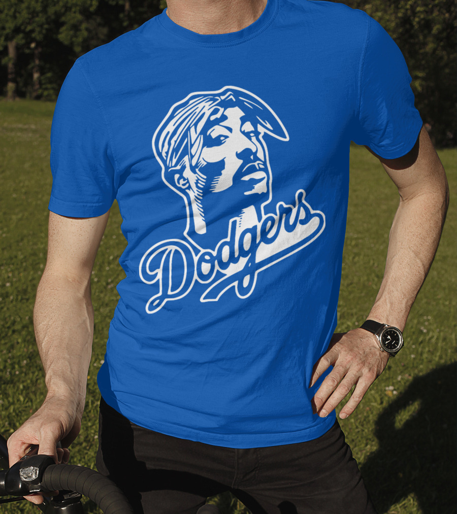 Tupac Dodgers Urban Streetwear Icon Collaboration T-Shirt