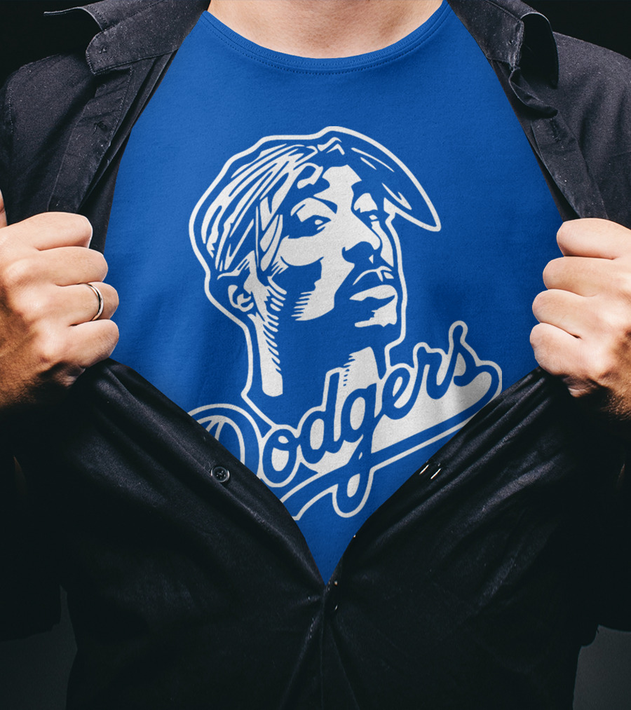 Tupac Dodgers Urban Streetwear Icon Collaboration T-Shirt