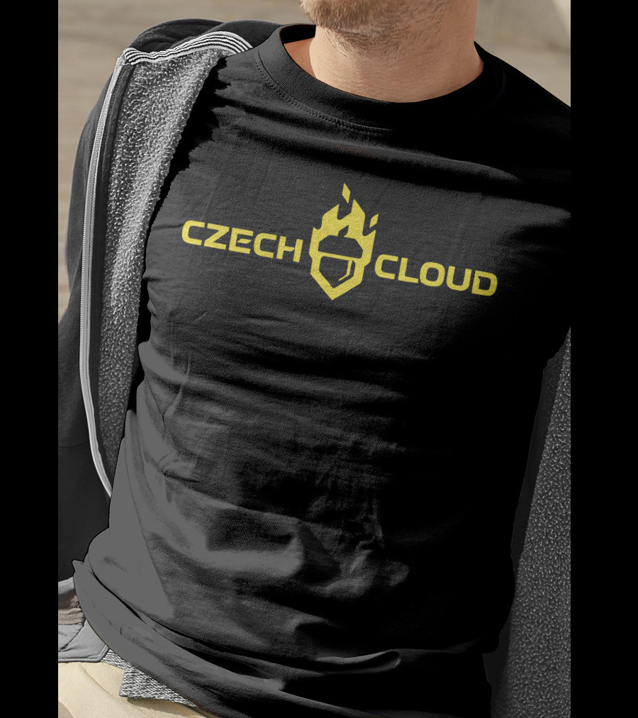 Czechcloud Logo Flame Helmet T-Shirt