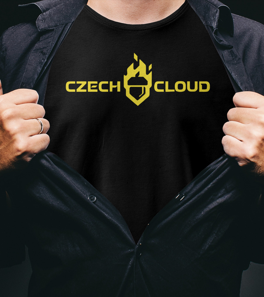 Czechcloud Logo Flame Helmet T-Shirt