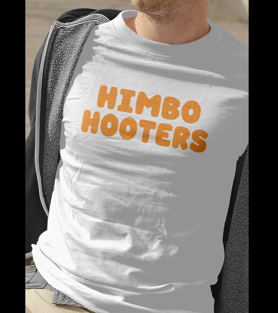 Himbo Hooters Bold Orange Retro-Inspired Text T-Shirt