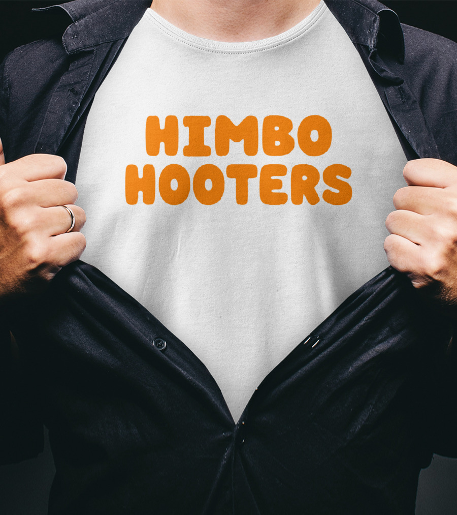 Himbo Hooters Bold Orange Retro-Inspired Text T-Shirt