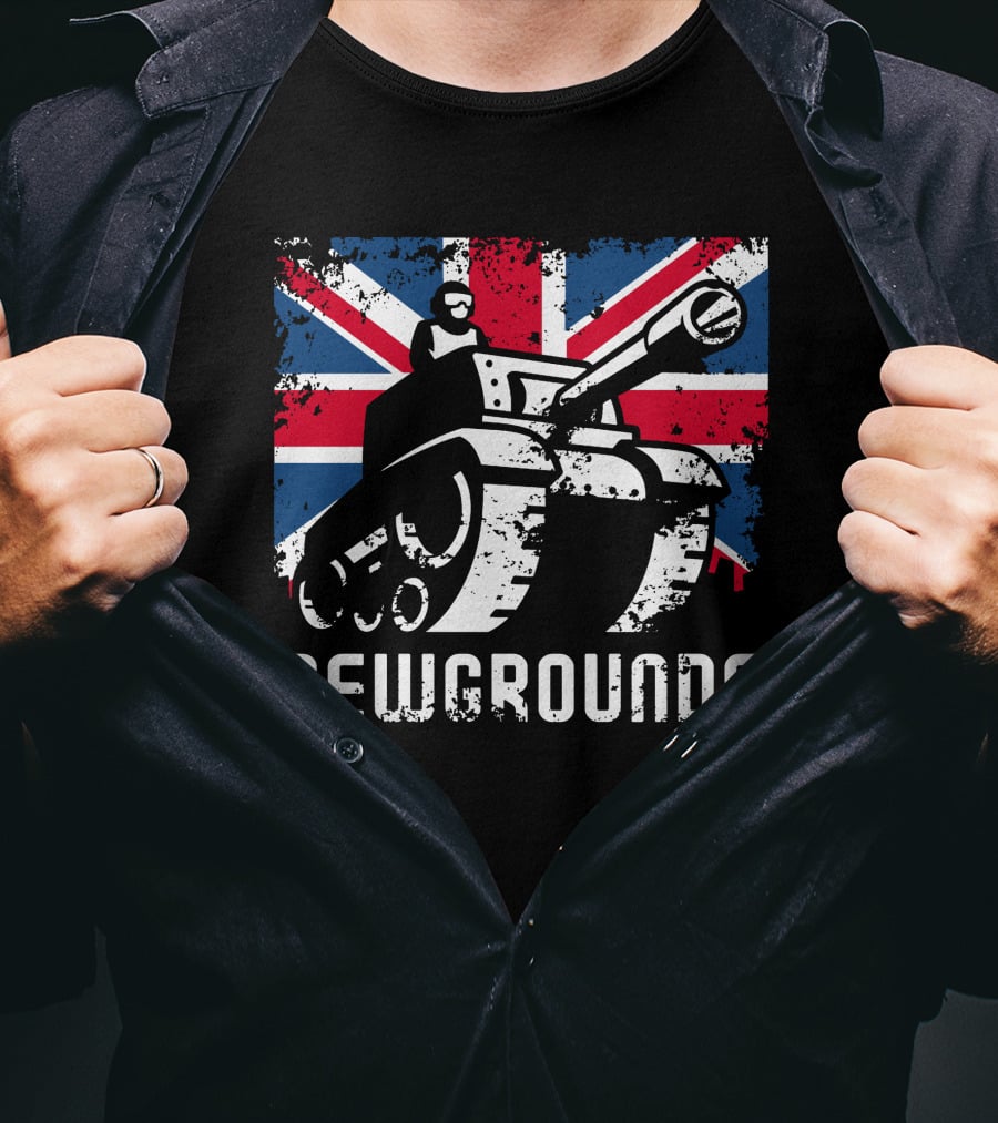 Newgrounds Tank Over Union Jack UK T-Shirt