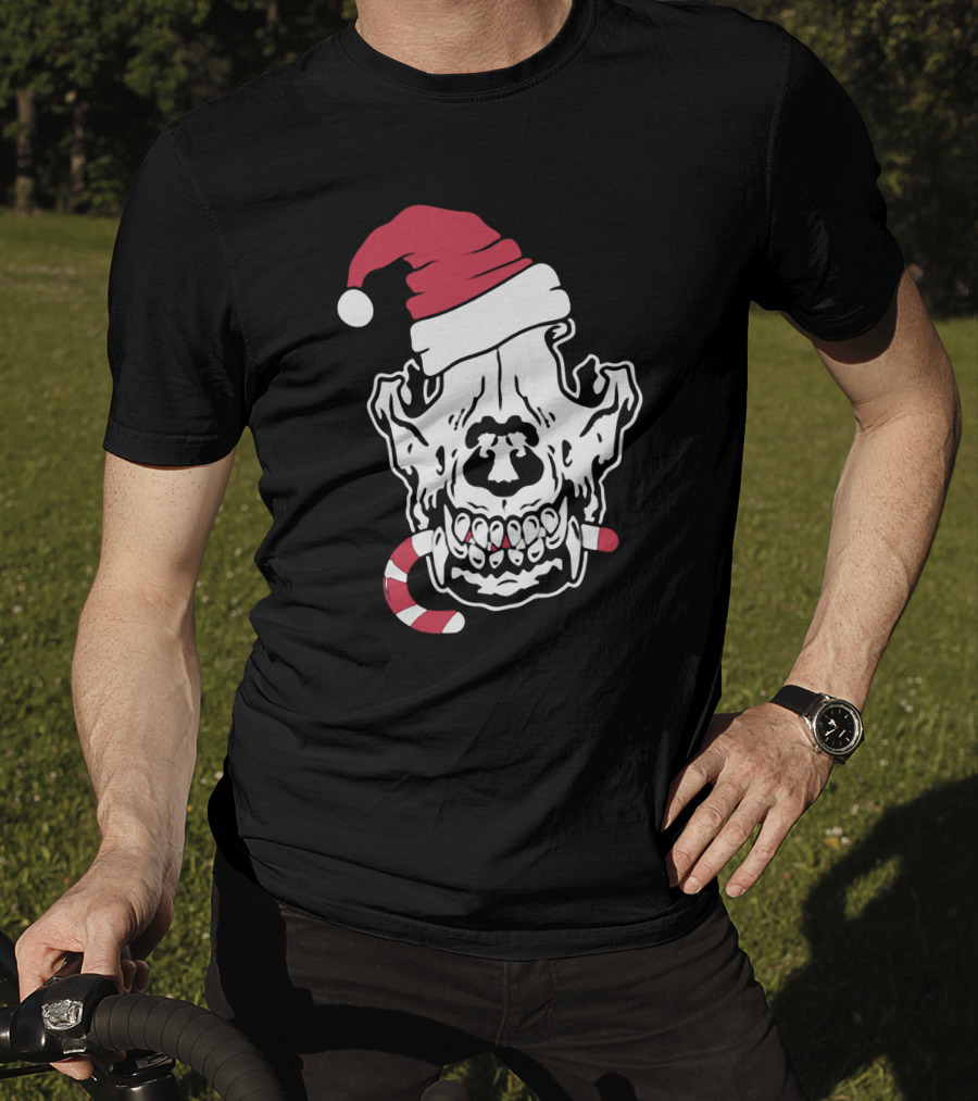 Streetspeed717 Skull Santa Candy Cane Holiday T-Shirt