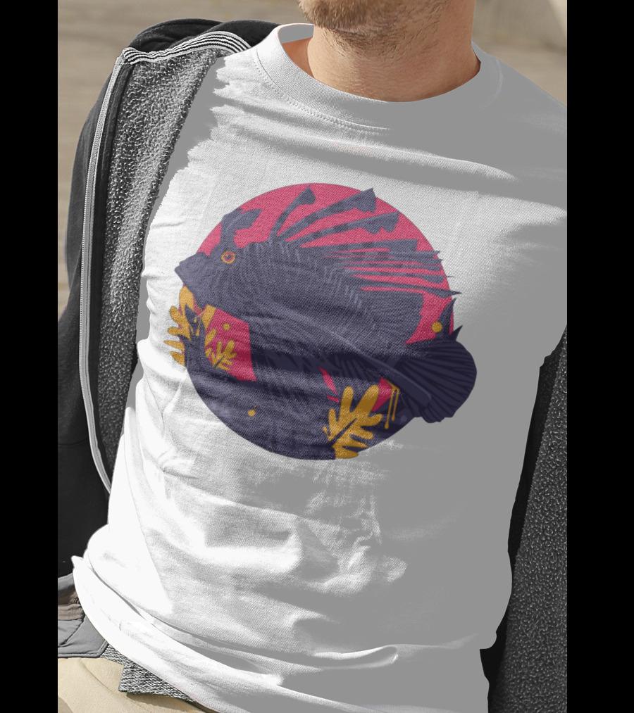 Jade Cicada Vibrant Fish Artwork Merch T-Shirt