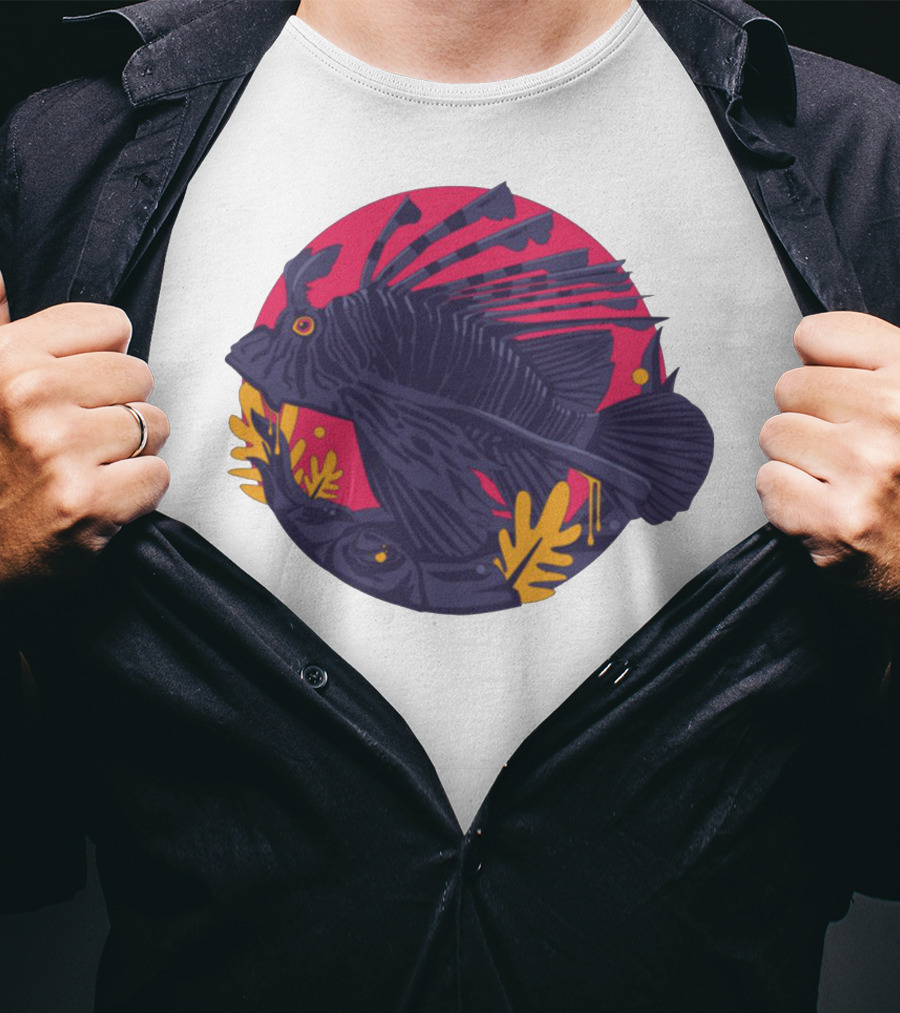 Jade Cicada Vibrant Fish Artwork Merch T-Shirt