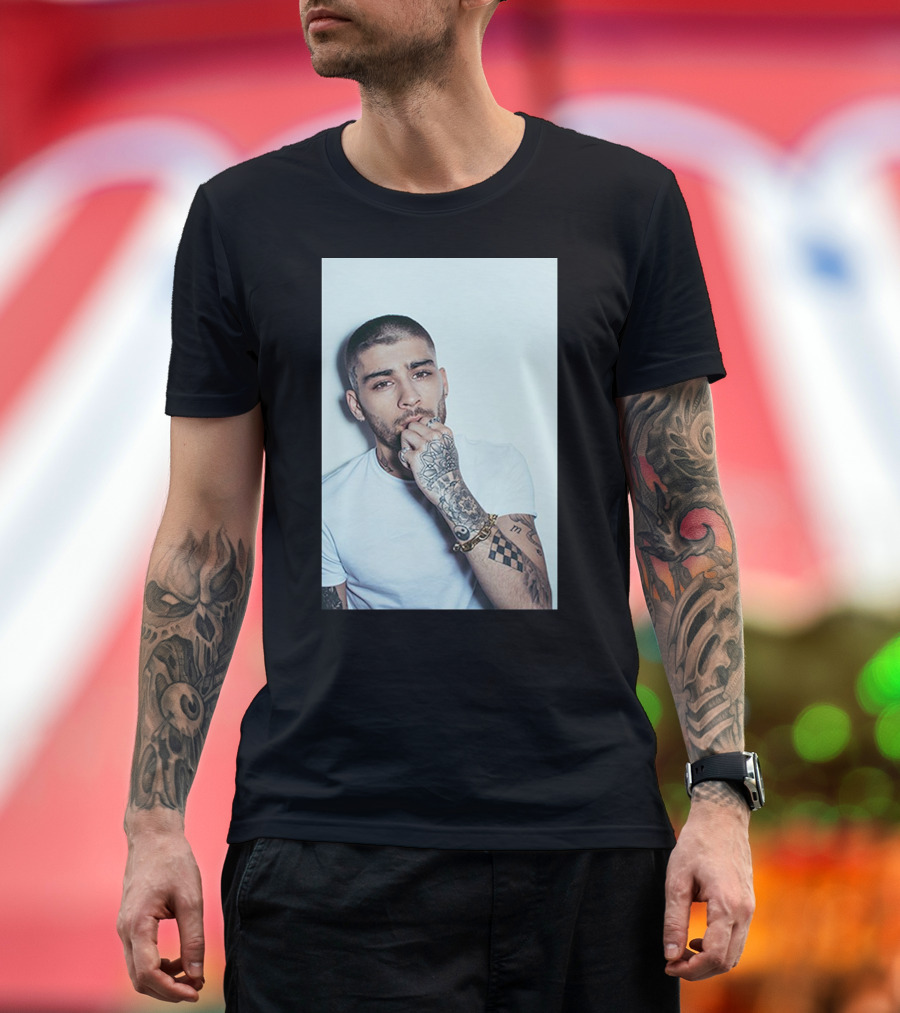 zayn malik tattoo style white tee casual look T-Shirt