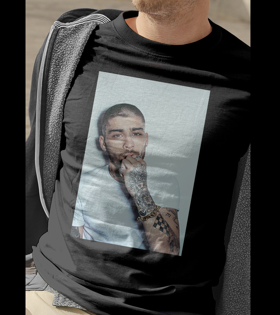 Zayn Malik Tattoo Style White Tee Casual Look T-Shirt