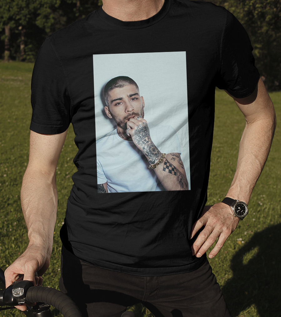 Zayn Malik Tattoo Style White Tee Casual Look T-Shirt