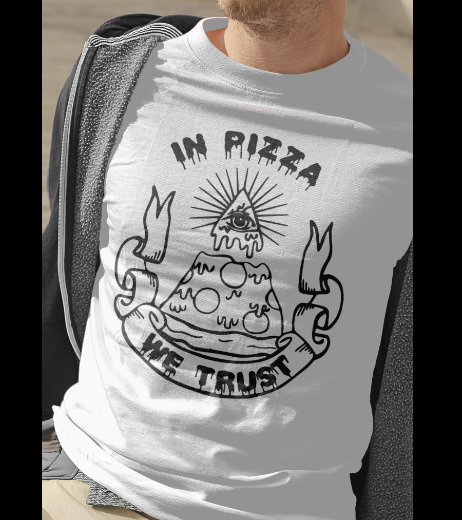 In Pizza We Trust Eye Pyramid Slice T-Shirt
