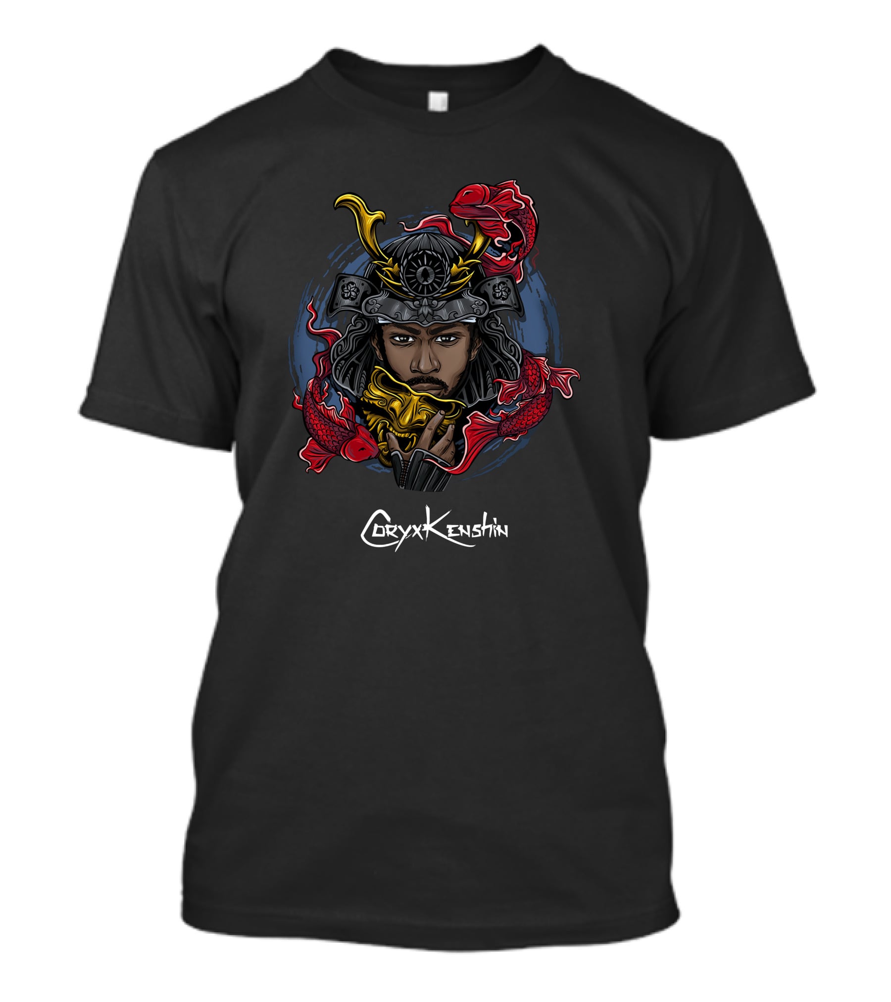 CoryxKenshin Samurai Warrior With Koi Fish T-Shirt