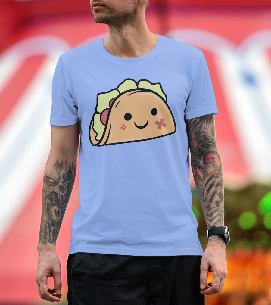 Kawaii Taco Cute Smiley Face twent4tim Merch T-Shirt