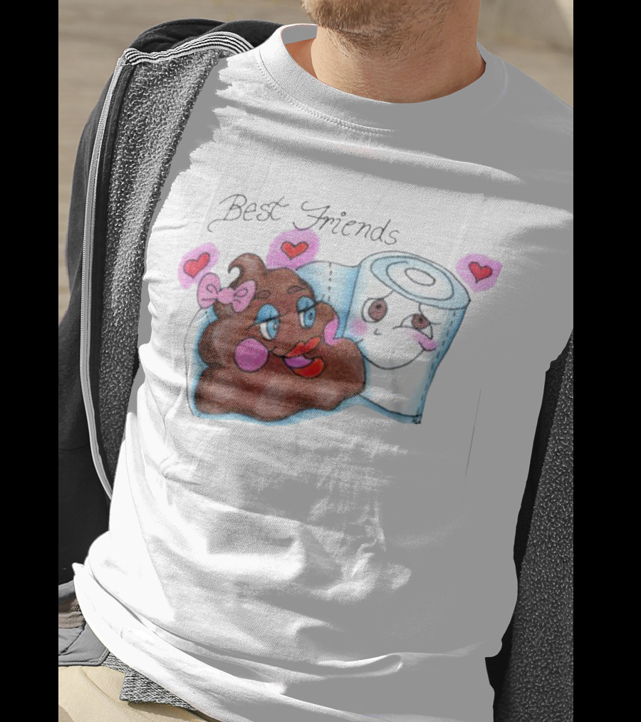 Best Friends Poop And Toilet Paper With Hearts T-Shirt