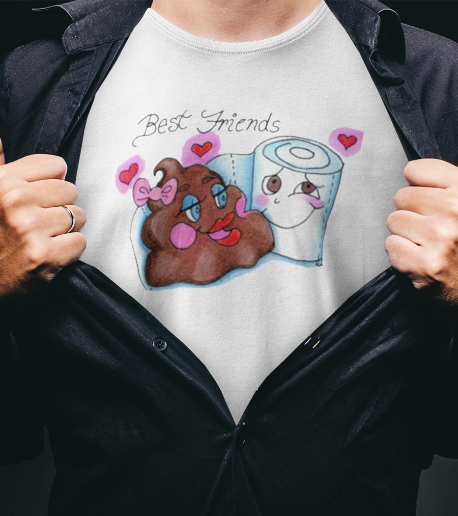 Best Friends Poop And Toilet Paper With Hearts T-Shirt