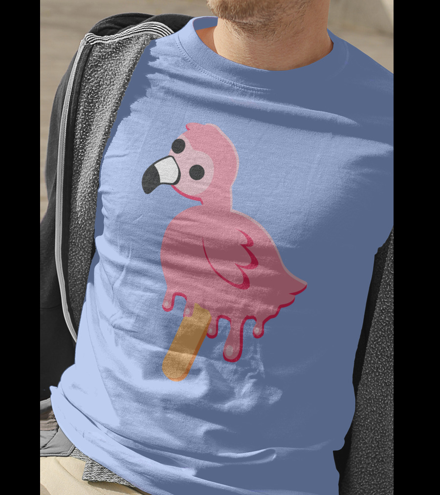 Flamingo Popsicle Melting Drip T-Shirt