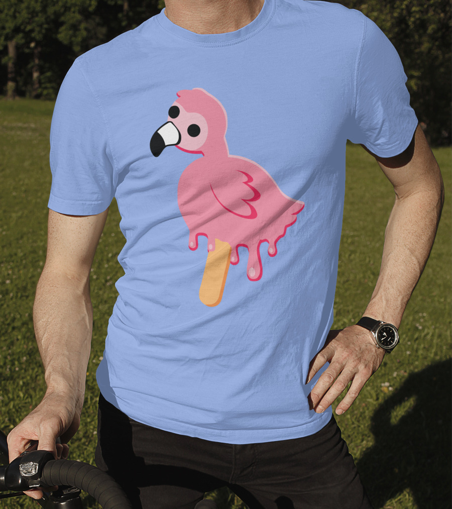 Flamingo Popsicle Melting Drip T-Shirt