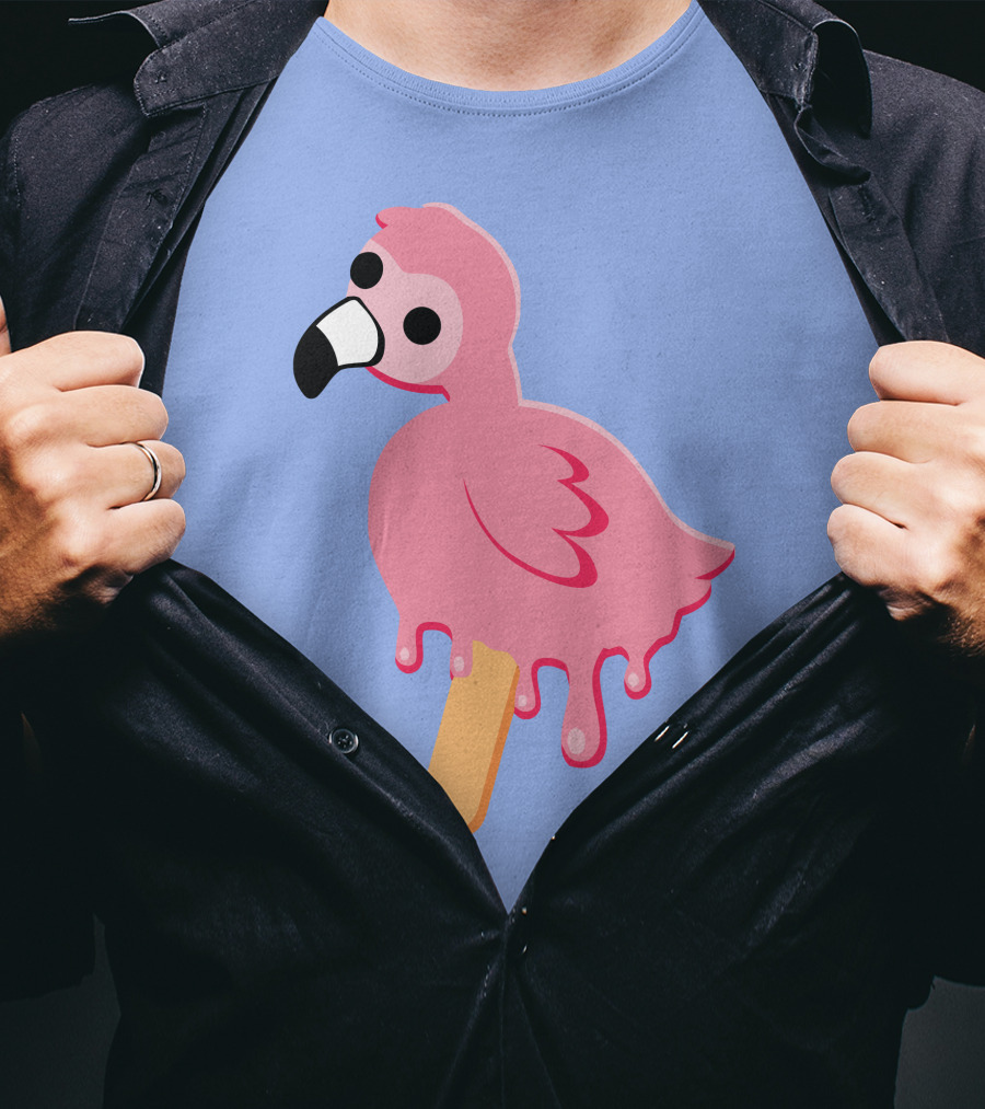 Flamingo Popsicle Melting Drip T-Shirt