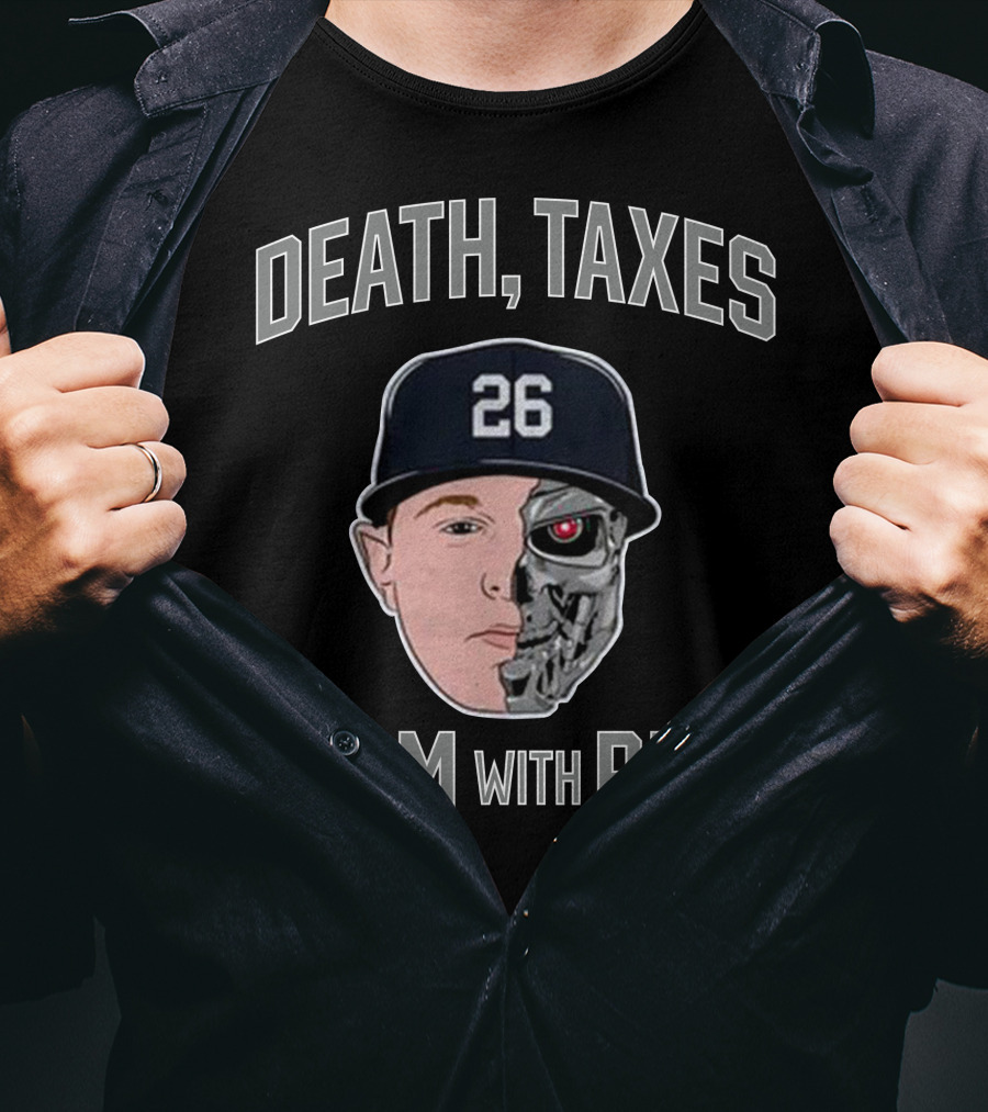Death Taxes DJLM With RISP 26 Hat Half Human Half Robot T-Shirt