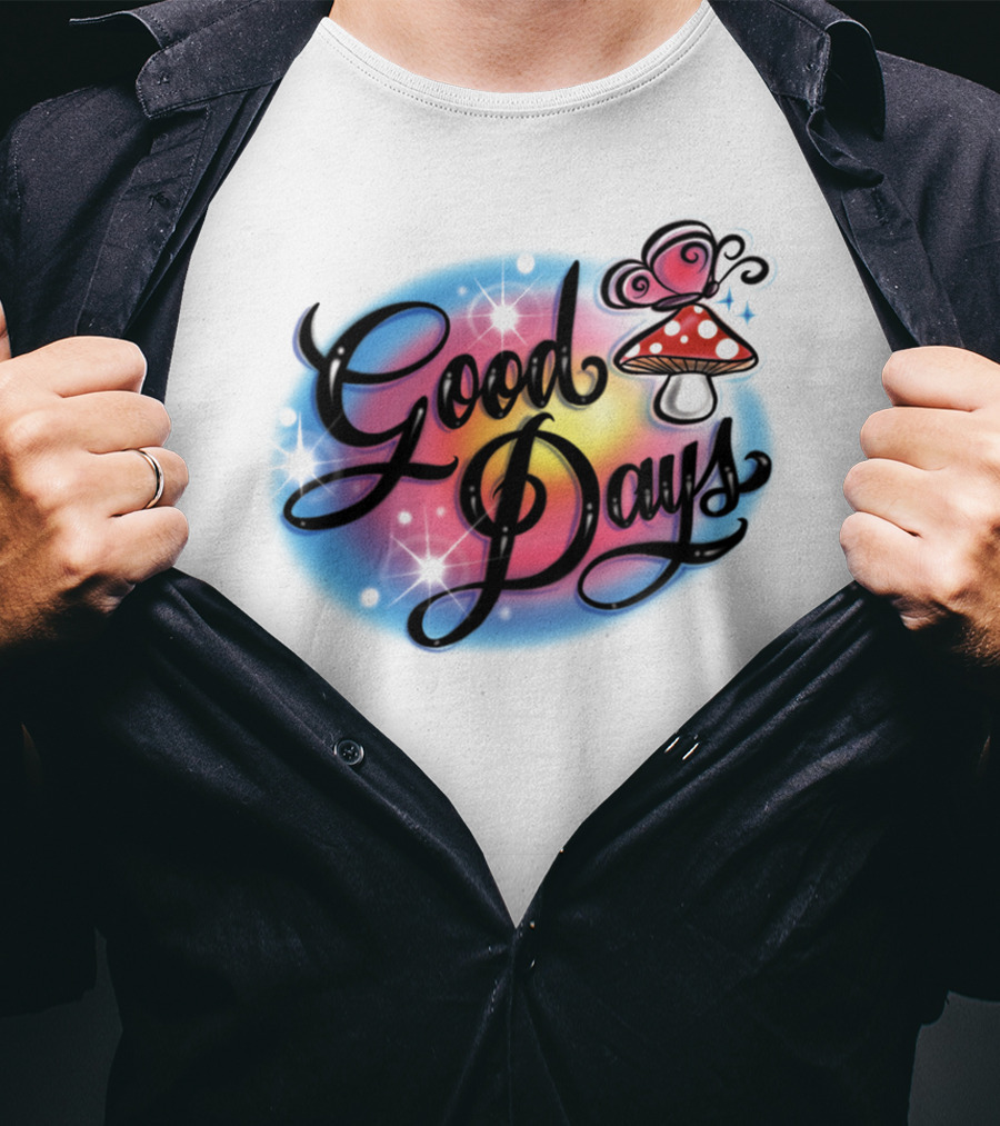 Good Days Mushroom Psychedelic Retro Vibe T-Shirt