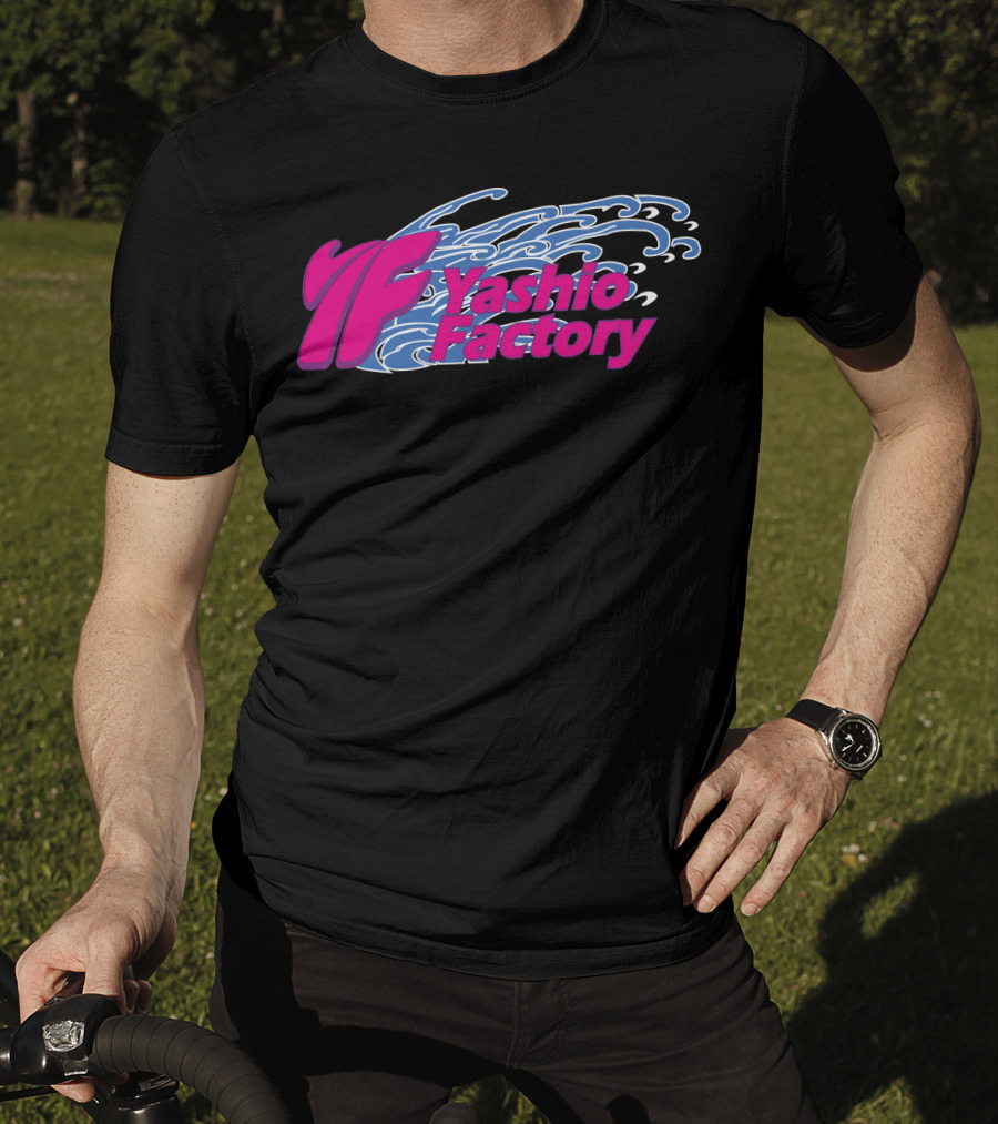 Yashio Factory Pink And Blue Wave T-Shirt