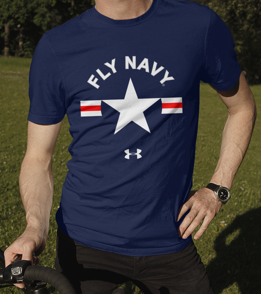 FLY NAVY Under Armour White Star Red Stripes T-Shirt