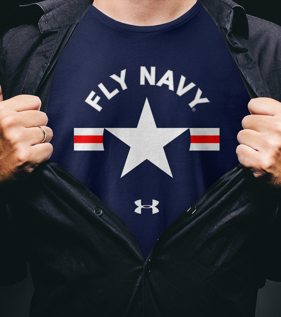 FLY NAVY Under Armour White Star Red Stripes T-Shirt