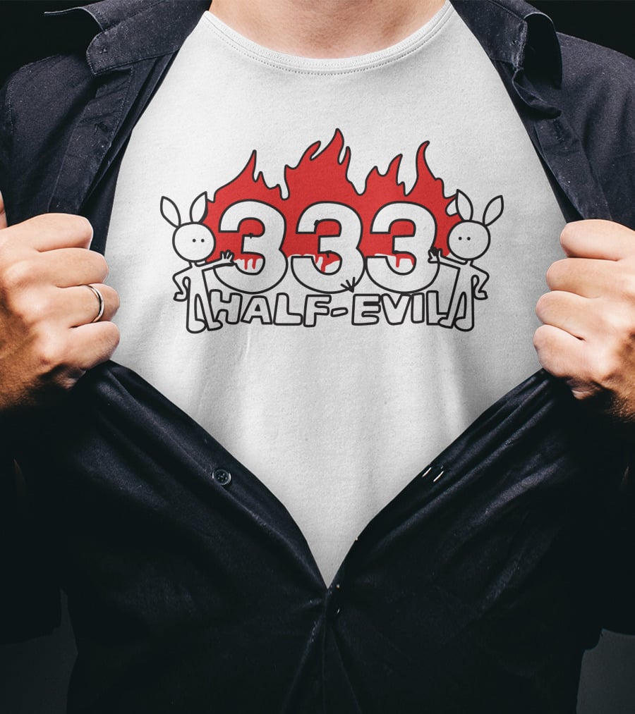333 Half Evil Flame Bunny T-Shirt