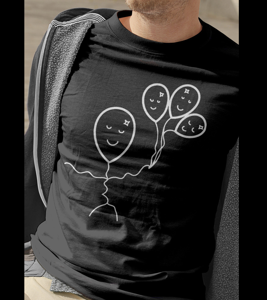 Scribbuls Happy Balloon Faces Collection T-Shirt