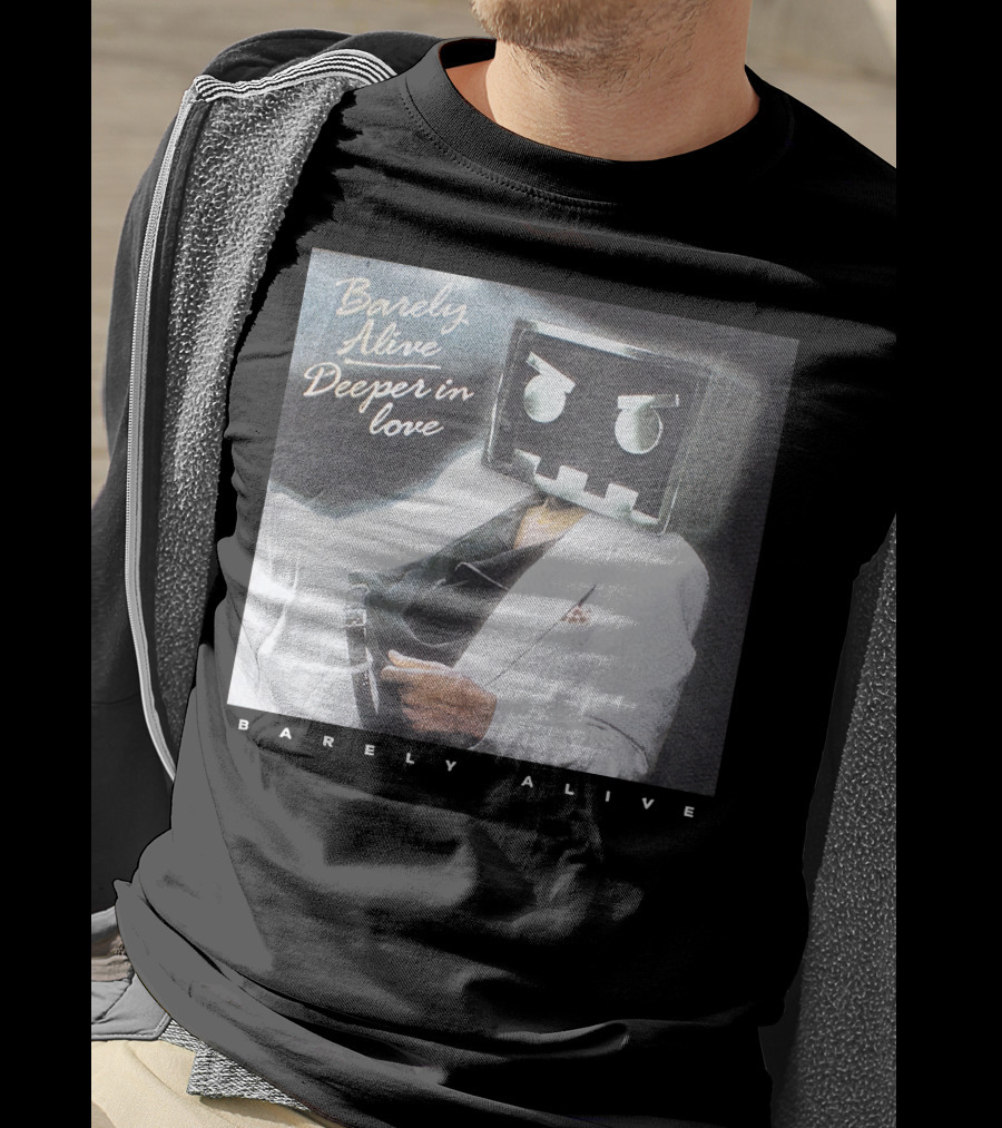 Barely Alive Deeper In Love 80s Aesthetic Robot Head Suit T-Shirt